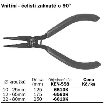 KEN-558-6560K Kleště na pojistné kroužky vnitřní zahnuté 19-65 mm Sezónní Sleva